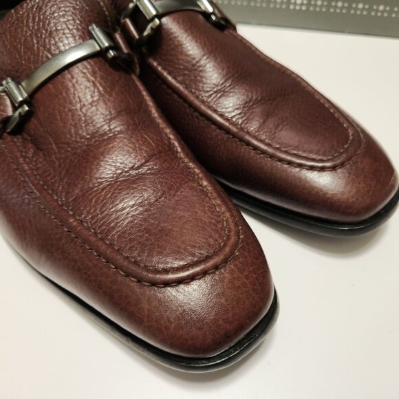 Calibrate Mstroy Horsebit Loafers Pebbled Leather Brown Men's 9M Slip-On - Picture 16 of 16